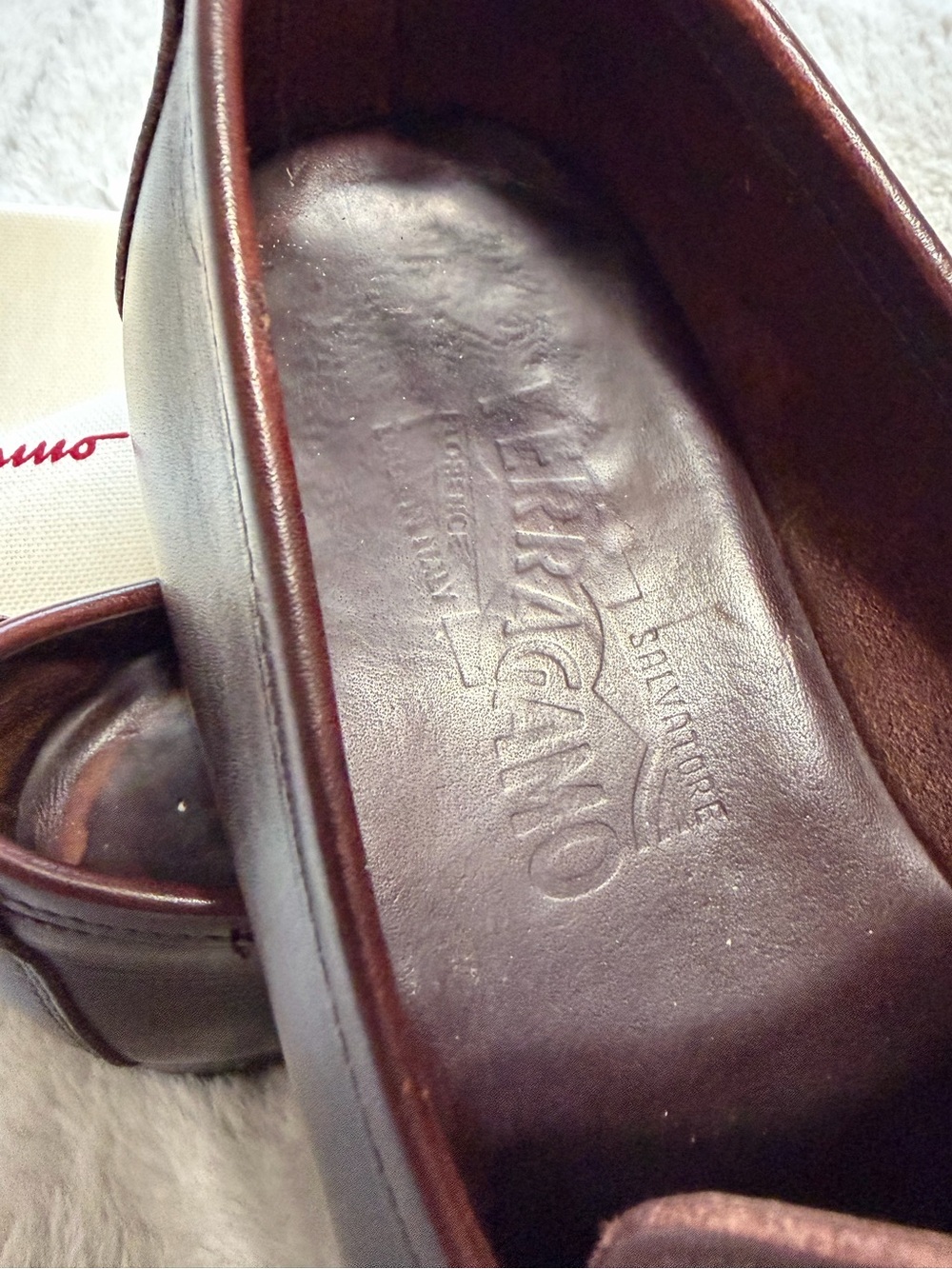 $990 Ferragamo Gancini Parigi Horsebit Brown Leather Loafers 9.5 10.5 - Picture 8 of 11